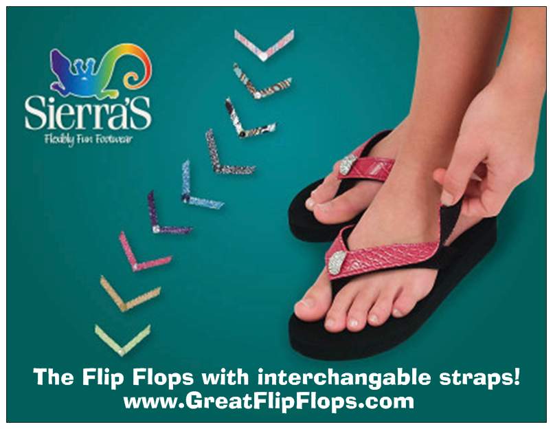 Sierra's flip flops store with interchangeable straps